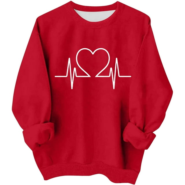 Sudadera sin capucha para niñas, cuello redondo, sudadera extragrande, estampado de San Valentín, manga larga, para niñas de 1 a 15 años