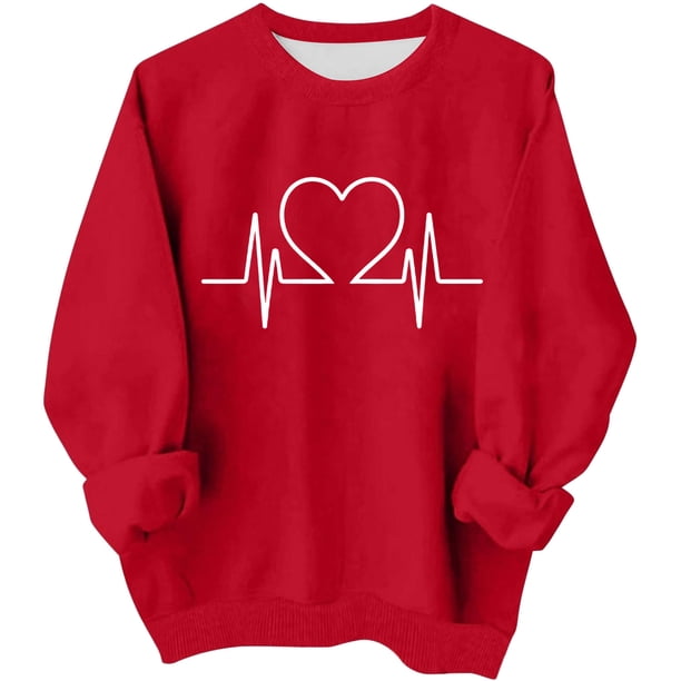Sudadera sin capucha para niñas, cuello redondo, sudadera extragrande, estampado de San Valentín, manga larga, para niñas de 1 a 15 años