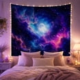 thumbnail image 2 of Full Moon Surrounded by Swirling Nebula in Starry Sky, Mystical Fantasy for Space Lovers, Celestial Wall Art Decor, Halloween Gift, Tapestry Wall Hanging for Living Room and Bedroom, 2 of 7