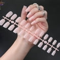 thumbnail image 6 of RAGUPEL 24Pcs Glue on Nails for Women,Light Pink Short Fake Nails,Matte Design Full Cover Nail Tips,Nails Press Ons for Daily Life,Style2, 6 of 7