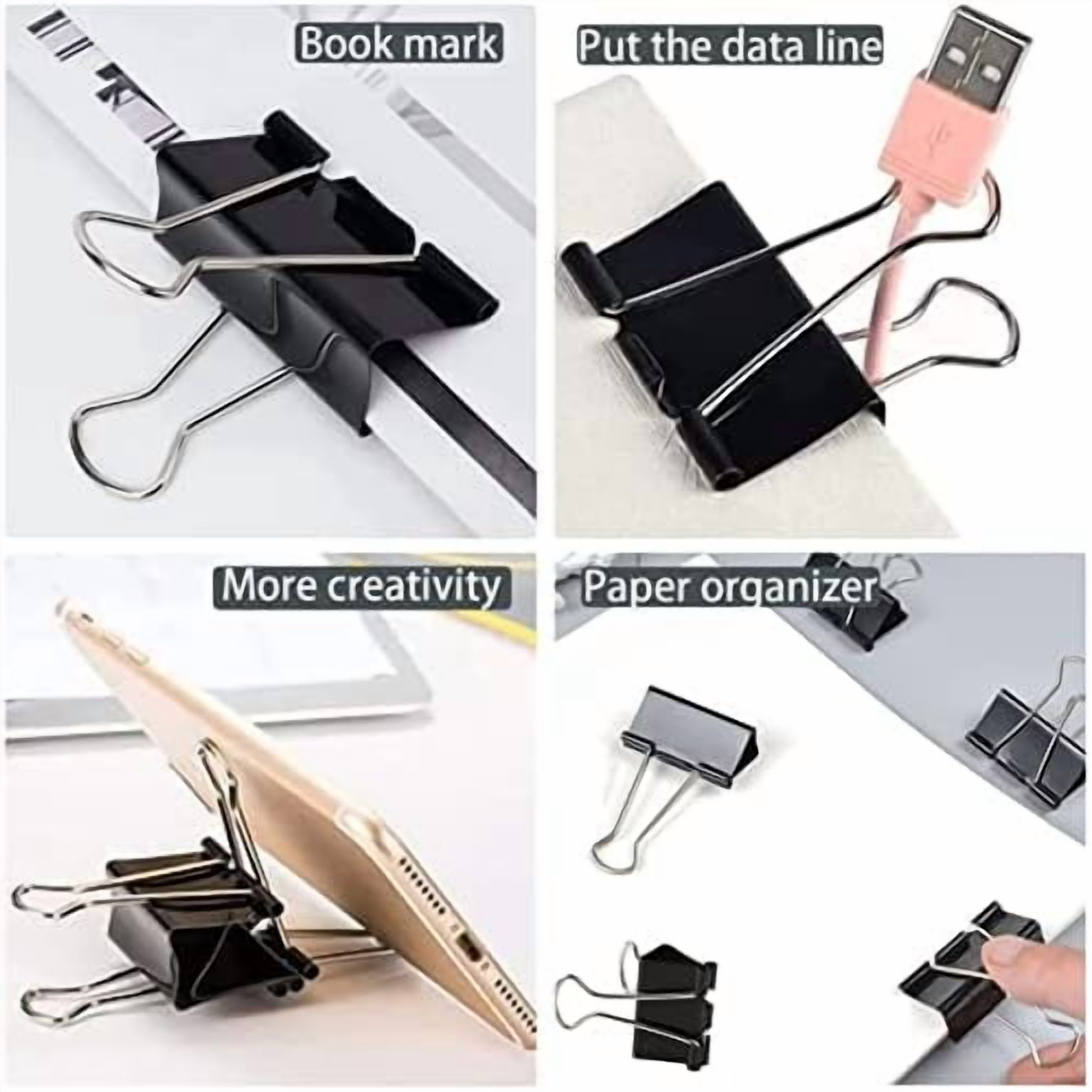 Extra Large Binder Clips 2.4 Inch (36 Pack), Upgrade Giant Binder Clips Big Paper Clips Clamps for Office and Home Supplies, Black by Tekola