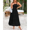 thumbnail image 3 of Vestido PRETTYGARDEN de verano para mujer, sin mangas, de tul con volantes, negro, 3 of 9