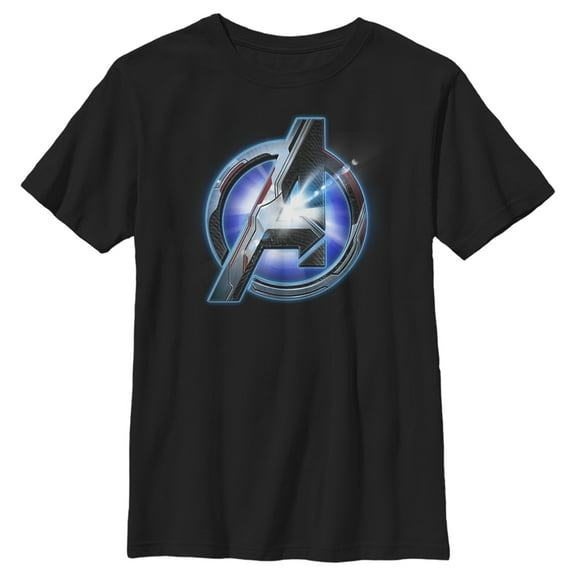 Boy's Marvel Avengers: Endgame High Tech Logo  Graphic Tee Black Small