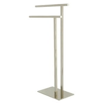 Kingston Brass SCC6036 Edenscape 32-7/16" Freestanding Pedestal 2-Tier L-Shape Towel Rack, Polished Nickel