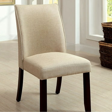 Cimma Contemporary Side Chair Withivory Flax Fabric - Set Of 2 - Saltoro Sherpi