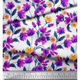 thumbnail image 3 of Soimoi polyester Crepe Fabric Flower & Leaves Watercolor Print Fabric by the Yard 42 Inch Wide, 3 of 3
