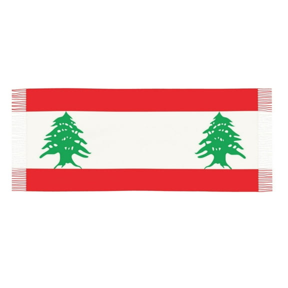 Women Lebanese Flag Scarf Large Shawls For Travel Office