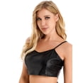 thumbnail image 4 of YiZYiF Womens Casual Patent Leather Crop Top Glossy Tank Tops Vest Clubwear, 4 of 7