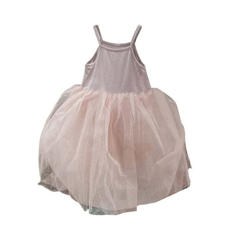 

TAIAOJING Outfits For Girls Kids Toddler Baby Summer Solid Cotton Sleeveless Princess Dress Clothes 12-18 Months