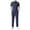 *Navy, variant on VBVC Men's 2 Piece Business Outfit Set with Pockets,Collared Short Sleeve Shirt and Drawstring Pants For Men,Black,M-4XL