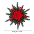 thumbnail image 3 of Bcylexb Christmas Star Poinsettia Wreaths for Window, 14.6“ Floral Curtain Tieback with Pine Needles Hanging Wreaths for Front Door Wall Home Party Decor, 3 of 7