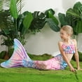 thumbnail image 4 of 【Uhome】3 Piece Girls Swimsuit Bathing Suits Bikini Set Cover Up for Girl 3-12 Years with Jewelry Set, 4 of 7