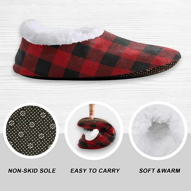 Trendy Women Winter Warm Indoor Floor Anti-Slip Gripper Slippers with No  slip Grip down side