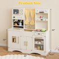 thumbnail image 6 of OLAKIDS Kids Kitchen Playset, Cooking Toy Kitchen Set with Coffee Machine Stove Removable Sink Microwave Storage Cabinet, Simulation Wooden Play Kitchen for Toddler Boys Girls (Cream White), 6 of 9