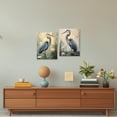 thumbnail image 5 of ZHONGYUTONG Blue Heron Wall Art Set of 2 Coastal Birds Canvas Pictures Beach Animal Painting Vintage Crane Print for Living Room Decor Framed (12.00" x 16.00" x 2PCS), 5 of 5