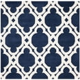 thumbnail image 2 of SAFAVIEH Chatham Karina Geometric Wool Area Rug, Dark Blue/Ivory, 5' x 5' Square, 2 of 8