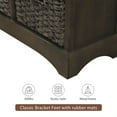 thumbnail image 2 of Solid Wood Storage Cabinet with Two Drawers and Four Classic Rattan Basket for Kitchen/Dining Room/Entryway/Living Room (Light Gray), 2 of 6