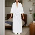 thumbnail image 2 of Hpapadks Women's Robes Ladies Absorbent Quick Drying Short Sleeved Robe Bathrobe Nightgowns for Women White XXL, 2 of 5