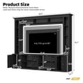 thumbnail image 3 of Luckynote 92" 4-Piece Modern Entertainment Center Wall Unit, 80" TV Stand, Tempered Glass Door, Adjustable Shelves, Bookshelves, All-in-1 Media Console, for Living Room, Black, 3 of 10