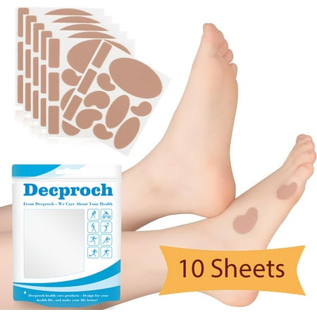 Decproch Adhesive Blister Prevention Moleskin Pads 10 Sheets for Feet, Shoes, Toes, Heel 110 Piece