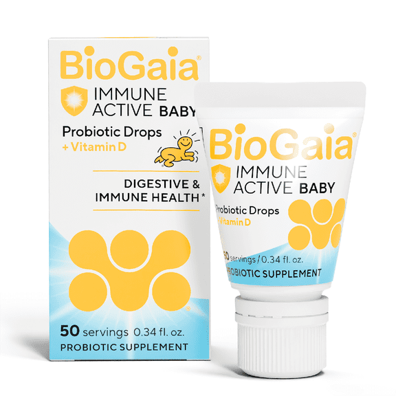 BioGaia Immune Active Baby Probiotic Drops   Vit D | For Digestive & Immune Health | 50-Day Supply