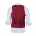 thumbnail image 4 of Visaccy Men’s Slim Fit Suit One Button 3-Piece Blazer Dress Business Wedding Party Wine Jacket Vest & Pant, 4 of 4