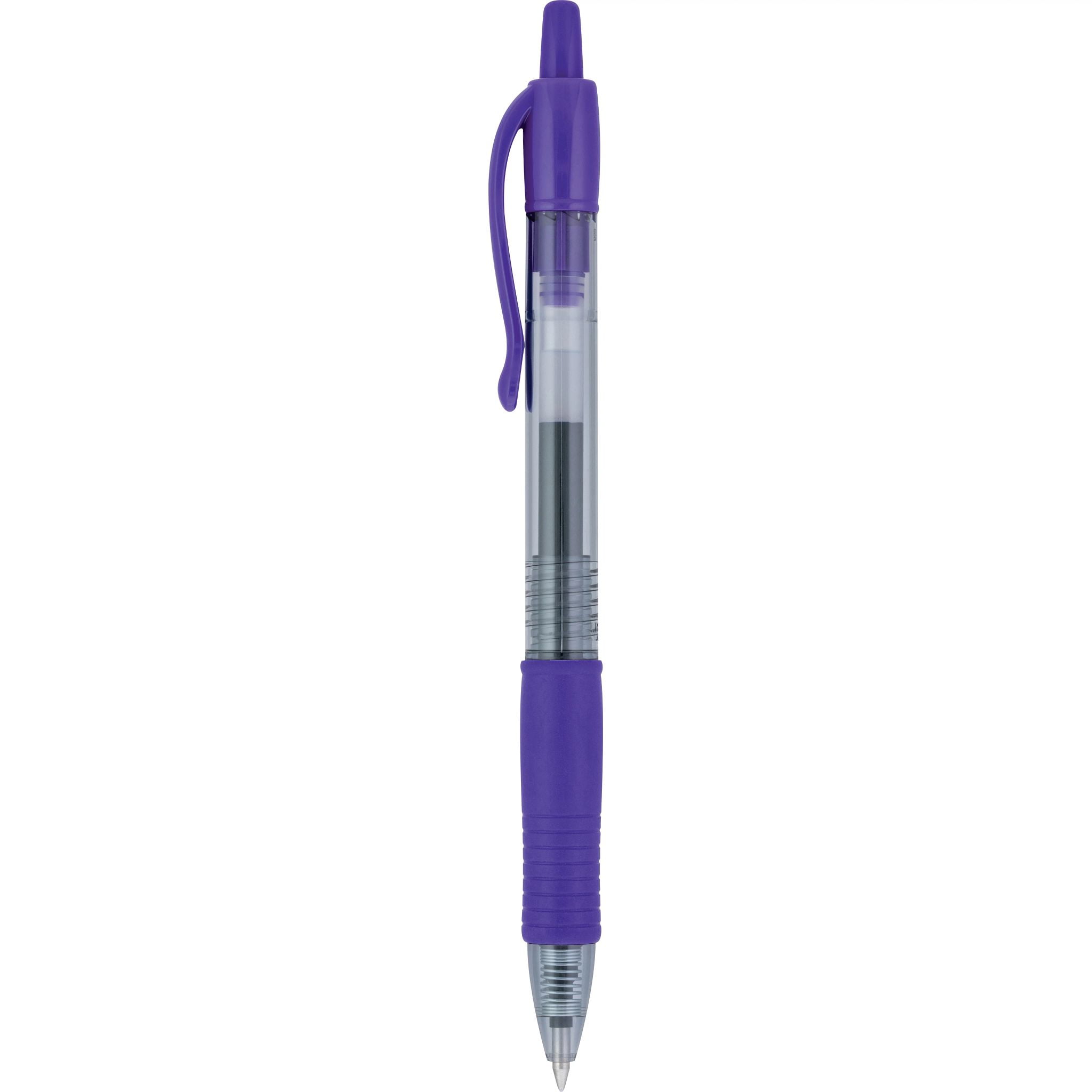 Pilot G2 Retractable Rollerball Pens Extra Fine Point 0.5 mm Clear Barrel  Purple Ink Pack Of 12 Pens - Office Depot