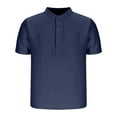 thumbnail image 1 of pstuiky camisetas de manga corta para hombre, Camisa informal de manga corta con cuello alto, cómoda y lisa para hombre ropa de hombre m, 1 of 4