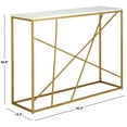 thumbnail image 3 of Safavieh Lumen Modern Marble Console Table, White Marble/Gold, 3 of 4