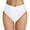 White, variant on Women High Waisted Bikini Bottoms High Cut Swim Swimsuit Bottom