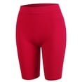 thumbnail image 2 of A2Y Women's Mid Length Fitness Workout Seamless Ribbed Biker Shorts Ruby LXL, 2 of 5