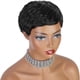 thumbnail image 2 of Peluca Corta para Mujer, Peluca de Pelo Corto Humano con Pelucas para Mujeres y NiñAs (Negro), 2 of 7