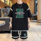 thumbnail image 3 of Conjunto deportivo informal coreano, nueva ropa de verano para hombre, conjunto deportivo, camiseta transpirable, pantalones cortos, conjunto de dos piezas, trajes de calle para hombre, 3 of 4