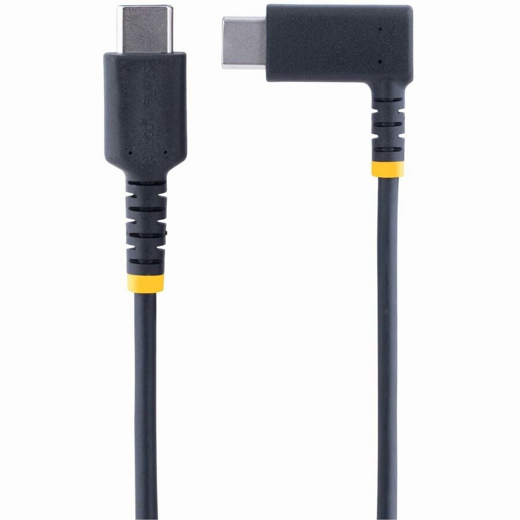 StarTech.com 6ft (2m) USB C Charging Cable Right Angle, 60W PD 3A, Heavy Duty Fast Charge USB-C Cable, Durable Rugged Aramid Fiber