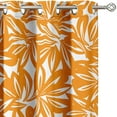 thumbnail image 2 of Vargottam Bold Leaf Print Design Blackout Curtains - Set of 2 Panels, 42 x 63 Inches Each - Light Blocking & Thermal Insulated Drapes with Grommet Top for Bedroom & Living Room - Orange, 2 of 9