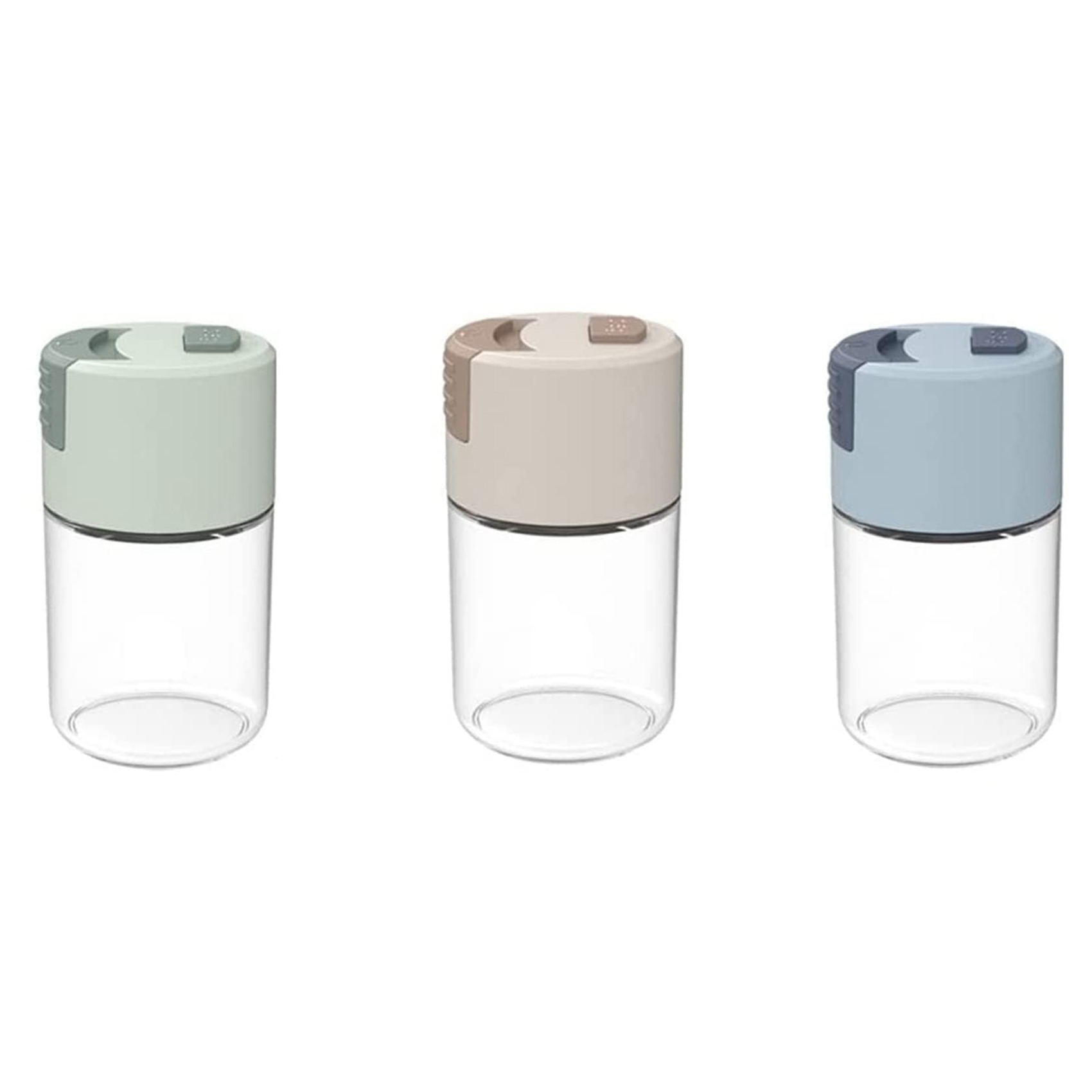 Metering Salt Shaker Glass Metered Salt Dispenser, Press Type
