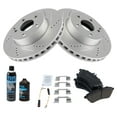 thumbnail image 2 of TRQ Front Performance & Brake Rotor & Ceramic Pad Kit w/Chemicals BKA15458 Fits select: 2013-2015 MERCEDES-BENZ C, 2 of 6