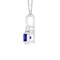 thumbnail image 2 of Angara Natural 0.9 Ct. Tanzanite with Diamond Solitaire Pendant Necklace in Sterling Silver for Women with 18 Inch Cable Chain, 2 of 7