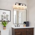 thumbnail image 3 of Modern Vanity Lights Dimmable Bathroom Light Fixtures with Glass Shade 4-Light - Black, 3 of 5