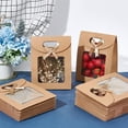 thumbnail image 3 of 24 bolsas de papel kraft en blanco, 11,9 x 6,15 x 15,7 cm, bolsa de regalo de pie con asas, bolsa de regalo marrón con ventana transparente para dulces, galletas, bodas, Navidad, cumpleaños, embalaje TUNC Sencillez, 3 of 5
