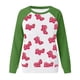 thumbnail image 3 of Gibobby Temperamento Pullover Top Lady's Love Is Full Of Sudadera con capucha informal con cuello redondo y mangas en los hombros (Verde, XXXL), 3 of 4