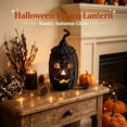 thumbnail image 6 of Halloween Pumpkin Decorations Indoor Black Woven Jack O Lantern Storage Basket with Lid Hollow Pumpkin Tabletop Ornament Rustic Spooky Centerpiece for Mantel Tiered Tray Farmhouse Home Decor, 6 of 9