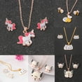 thumbnail image 4 of Collier Design Animal Coloré pour Femmes et Filles Ensemble Boucles d'Oreilles Collier en Alliage Chaînes Clous d'Oreilles Bijoux Cadeaux, 4 of 7
