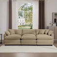 thumbnail image 4 of Modern Minimalist Fabric L-Shaped Sofa 220cm for Living Room with Removable Ottoman, 4 of 16