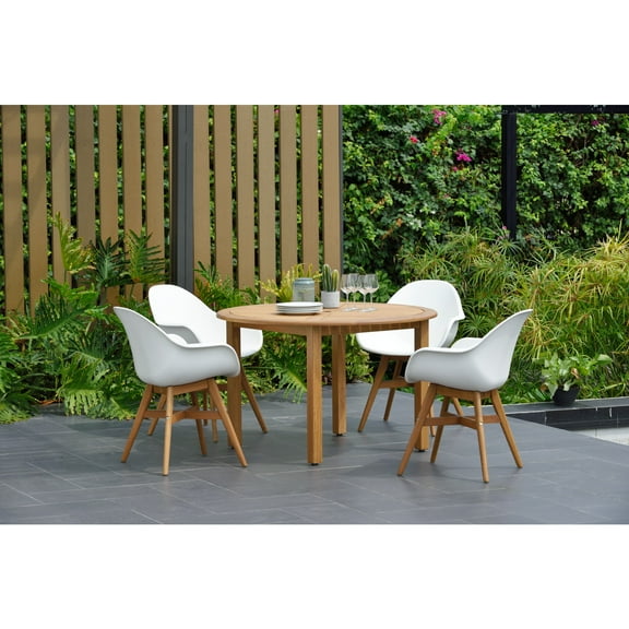 Amazonia 5pc Teak Finish Patio Dining Set