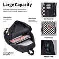 thumbnail image 4 of Disketp Black and White Checkerboard Large Capacity Backpack Lunch Bag Pencil Case Combination 3 Piece Set for Student, 4 of 7