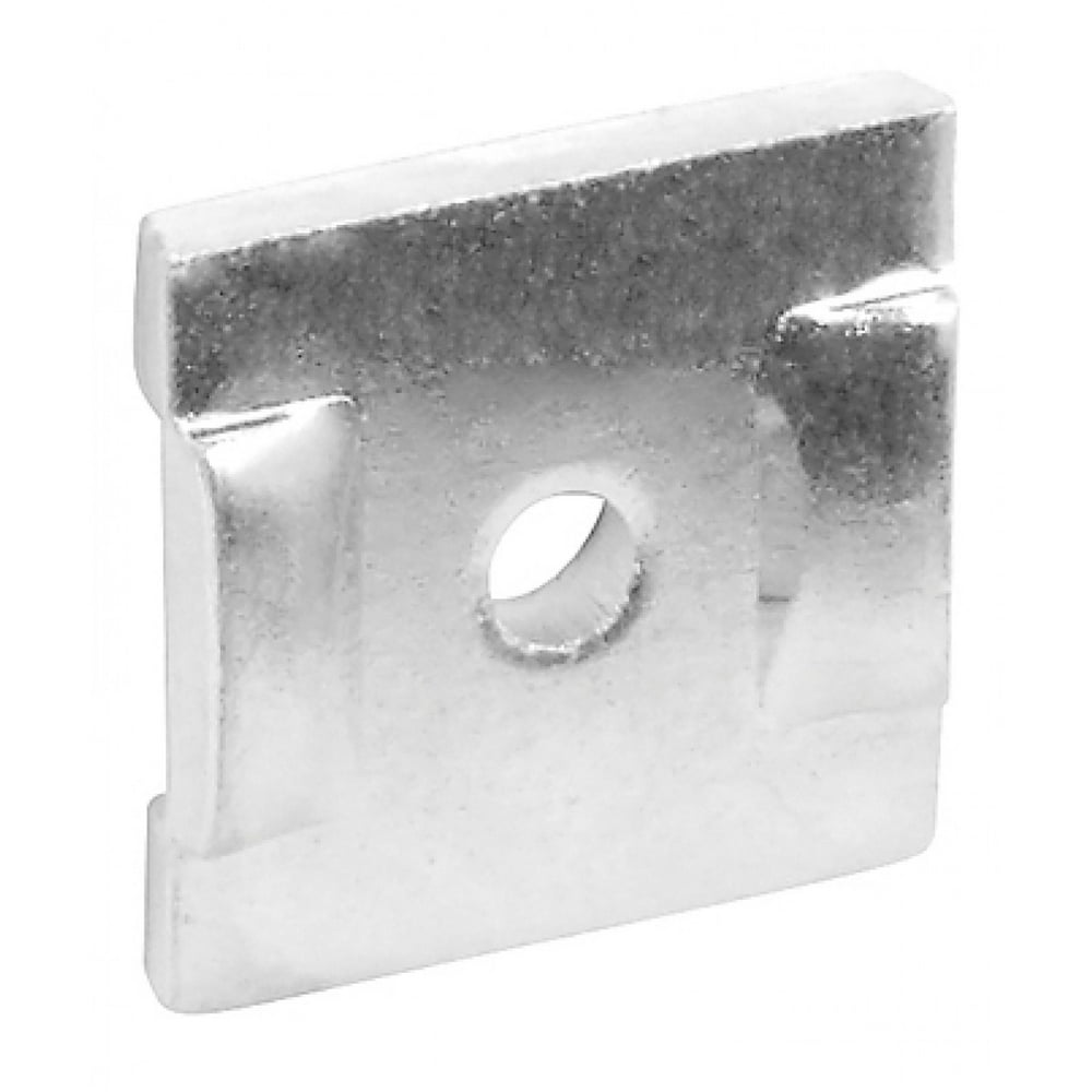 10 Pcs, 15/8 In. Notched Square Strut Washer, For 1/4 In. Bolt, Zinc