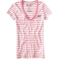 thumbnail image 1 of Aeropostale - Playera con gráfico de rayas múltiples para mujer, rosa, extra pequeña, 1 of 1