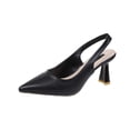 thumbnail image 2 of Ynynloco Women's Kitten Heel Slingback Low Pumps 3 Inches Stiletto Pointed Closed Toe Elegant Dressy Office Bridal Wedding Party Shoes, 2 of 9