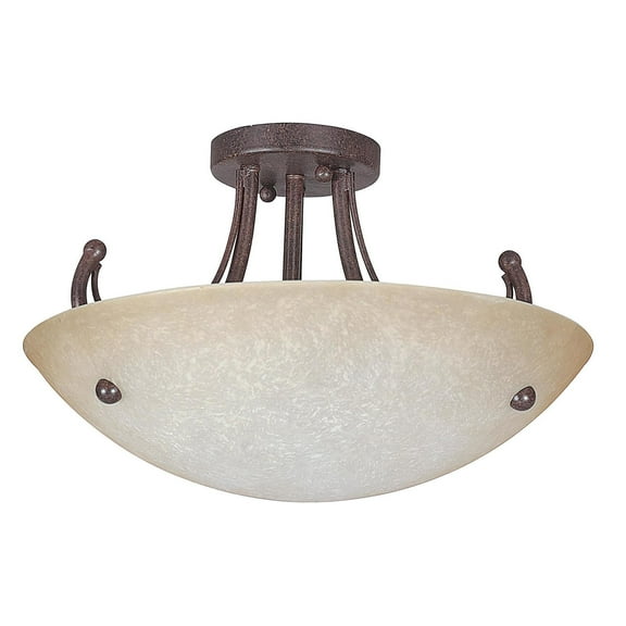Sunset Lighting F2473 Tempest 3 Light 300 Watt 16" Wide Semi-Flush Ceiling Fixtu - Bronze